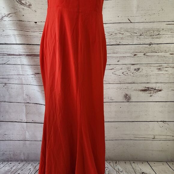 Jarlo Red Fluted Evening Maxi Dress Gown 8 NWT - Picture 11 of 11